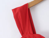 MQTIME  -  Sexy Women Satin Fold Chest Pad Bra Slash Shoulder Dress Corse Boning Low Waist Cross Lacing Up Back Ball Gown BUD Dresses Robe