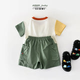 MQTIME  -  Summer New Baby Short Sleeve Clothes Set Infant Boy Dinosaur Print T Shirts + Shorts 2pcs Suit Cute Toddler Girl Outfits