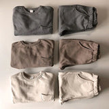  MQTIME  -  Korean Style 2-6Yrs Children Clothing Suit Long Sleeve Cotton Solid T-shirt+Pants Spring Autumn Baby Boys Girls Clothes Set