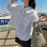 MQTIME  -  Women Vintage Plaid Shirts Spring Summer Fashion Streetwear Female Loose Single-breasted Tops Casual Lapel Long Sleeve Blouse