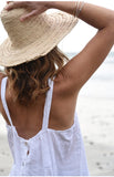 MQTIME  -  100% Linen Tops Button Down Solid Color Crop Tops Femme Boho Camis Holiday Solid Color Tank Tops Holiday Vest