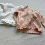  MQTIME  -  New Autumn Infant Baby Girls Knitting Cardigan Long Sleeved Solid Color Newborn Baby Girls Sweater Coat Children Clothes