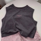 MQTIME  -  Summer Kids Baby Boys 2PCS Clothes Set Muslin Letter Sleeveless Tee Suits Loose Solid Elastic Waist Shorts Toddler Baby Boy Suit
