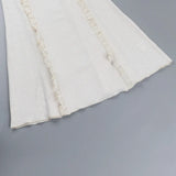  MQTIME  -  New Retro One-word Shoulder Suspender Skirt Sexy Pure Desire Wind Lace-up Lace Dress