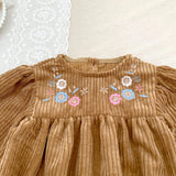  MQTIME  -  Spring Korean Style Girls' Matching Sister Set Long Sleeve Bodysuit with Embroidery Princess Outfit Infant Romper Baby Clothes