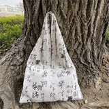 MQTIME  -  Large Capacity Canvas Handbag Women New Chinese Style White Shoulder Bag Purse Female Vintage Elegant Bolsos Aesthetic