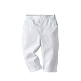 MQTIME  -  White Toddler Boys Suit Gentleman Clothes Baptism Dress Shirt Bib Pants Solid Party Wedding Handsome Kid Clothing 1-6Y Outfit