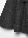 MQTIME  -  Solid Stand Collar Cape Coats Women Casual Batwing Sleeves Button Front Belted Waist Loose Poncho Outerwear Lady Daily Wear New