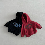  MQTIME  -  Winter New Children Letter Hoodie Plus Velvet Thick Boys Girls Hooded Sweatshirt Baby Warm Fleece Tops Kids Casual Clothes