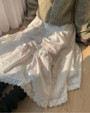 MQTIME  -  Lace Splicing Skirts For Women Korean Fashion Hollow Out A Line Long Skirt 2025 New Summer High Waist Solid Casual Faldas Mujer