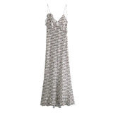 MQTIME  -  Women's Polka Dot Layered Decorative Satin Sleeveless Suspender Dress Ruffle Slim Chic Party Dress Fashion Female Clothing 2025