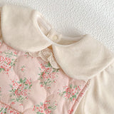 MQTIME  -  Winter Newborn Baby Girls Clothing Suit Printed Cardigan Sleeveless Jumpsuit T-shirt Infant Baby Girl Thicken Warm Clothes Set