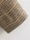  MQTIME  -  Autumn Winter Plaid Mixed Fabric Women's Blazer Jacket New Fashion Commute Long Sleeve Coat Streetwear Casual New Outerwear ﻿