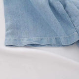 MQTIME  -  Women's Denim Shirt Summer Short Sleeve Loose Single Breasted Blouse Casual Cotton Jean Shirt Tops For Ladies