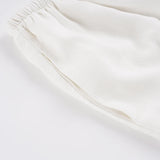  MQTIME  -  Women's White Loose Wide Leg Pants Drawstring Elastic Waist Tie - Ankle Cuffs Flowy Summer Beach Pants Casual Lounge Sheer Pants