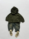  MQTIME  -  Autumn New Children Hooded Windbreaker Solid Boys Dolman Sleeve Zipper Jacket Fashion Girls Loose Coat Cotton Kids Clothes