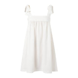 MQTIME  -  Solid Color Women's Sleeveless Tie Shoulder Mini Dress Sweet Girls Bohemian Wedding Cocktail Vacation Dress Casual Beach Wear