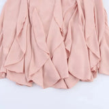MQTIME  -  Women Ruffled Mini Skirts Solid Color Summer Chic Streetwear High Waist Elastic Asymmetric Hem Skirts Female Slim Mesh Skirts