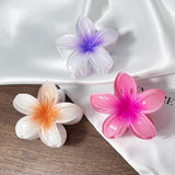 MQTIME  -  3pcs/set Fashion Gradient Flower Shark Claw Elegant Acrylic Large Hair Clip Crab For Women Ponytail Hair Accessories Beach Clamp