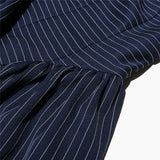 MQTIME  -  Navy Blue Striped Halter Mini Dress For Women Sexy Sleeveless A-line Mini Summer Party Swing Dresses High Street Robe D474