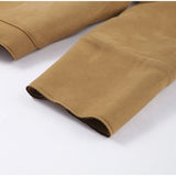 MQTIME  -  Casual Suede Brown Short Jacket Women Retro Solid Loose Single-breasted Full Sleeve Female Coat Chic High Street Lady Outerwears