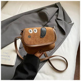 Autumn Cute Cartoon Puppy Pu Messenger Bag Niche Kwaii Dog Mini Shoulder Small Square Bag Purse Women Bags Crossbody Bag