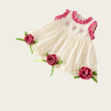 MQTIME  -  0 - 3 Y Baby Summer Clothes Summer Dress for Girls Adorable Baby Girls' Cotton Lace Dress with 3D Flowers Soft and Cute
