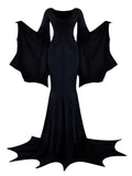MQTIME  -  Autumn New Halloween Party Cosplay Witch Costume Gothic Dress Maxi Dress