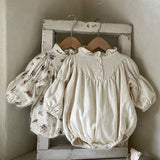 MQTIME  -  Autumn Spring Kids Party Dresses Children Clothing Toddler Baby Girls Princess Dress Long Sleeve Cotton Printing Sisters Dress