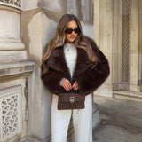 MQTIME  -  Autumn Winter New Women's Fox Fur Black Coat Fur Jacket Babes