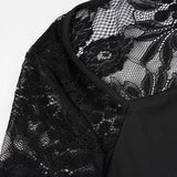  MQTIME  -  Y2k Autumn Square Collar Long Sleeve Solid Slim Sexy Patchwork Basic Women's T-shirts