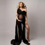 MQTIME  -  Big Bow Style Maternity Photography Props Dresses Pregnant Woman Photo Shoot