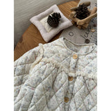 MQTIME  -  Girls Thickened Warm Jackets Kids Floral Cotton Coats Children Print Round Neck One Breasted Outerwear Toddler Fashion Parkas