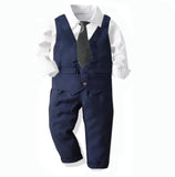 MQTIME  -  Kids Gentleman Wedding Costume Boy Formal Clothes Performance Suit Prom Party Tie Blazer Children's Day Boys School Uniform 1-9T