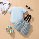 MQTIME  -  2Piece Summer Baby Boy Outfit Set Korean Cartoon Cute Print Short Sleeve Newborn Jumpsuit Bodysuit+Shorts Toddler Clothes BC1766