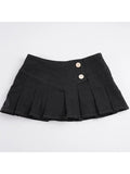 MQTIME  -  American Streetwear Vintage Solid High Waist A-LINE Folds All Match Skirts