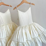 MQTIME  -  Baby Girl Princess Pearl Strap Dress Back Tie Toddler Child Vintage Bow Vestido Wedding Party Dance Birthday Baby Clothes 2-10Y