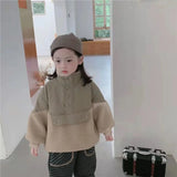 MQTIME  -   Children Laml Wool Coats Winter Stitching Jackets Girls Boys Thick Warm Outerwear Autumn Plus Velvet Snowsuit Kids Clothing 1-5Y