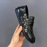  MQTIME  -  European Station Business Casual Board Shoes New Low Top Men's One Step Casual Pure Leather Men's Bean Shoes