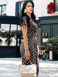 MQTIME  -  Casual Polka Dot Women's Jumpsuit Elegant O-neck Waist Cinching Pockets Wide Leg Pants Lady Bodysuit Summer Female Streetwears