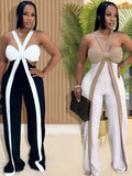 MQTIME  -  Solid Color Women Jumpsuits For Summer Autumn Sleeveless Loose Fashion Streetwear Overalls Wide Leg Pants Trousers
