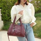 MQTIME  -  Sac A Main Soft PU Leather Luxury Handbags Women Bags Designer Ladies High Quality Tassel Crossbody Bags Shopper Tote