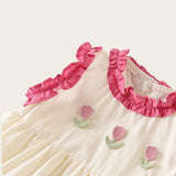 MQTIME  -  0 - 3 Y Baby Summer Clothes Summer Dress for Girls Adorable Baby Girls' Cotton Lace Dress with 3D Flowers Soft and Cute
