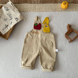 ﻿ MQTIME  -  New autumn baby clothing for 0-3 years old, cartoon apple pear patch overalls,