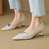 MQTIME  -  New Women Shoes Luxury Genuine Leather Pointed Tip High Heels for Woman Fashion Classic Casual Shoe Designer Shoes Zapatos Mujer