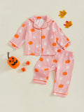 MQTIME  -  2Pcs Boys Christmas Pajamas Set Long Sleeve Reindeer Print Button Down Shirts and Pants Set Sleepwear for Winter