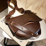 Mqtime Korean Version Vintage Women Shoulder Bag  New Trend Fashion Broadband Handbag Light Luxury Texture Premium Crossbody Bag