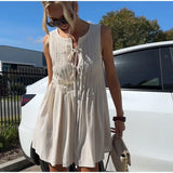MQTIME  -  Cross border Foreign Trade Summer New Women's Round Neck Strap Dress from Europe and America