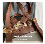 MQTIME  -  High-End Ladies Large Capaci Bapa Faionable Student Bookbag Waterproof PU Leather Casual Travel Bag with Double Straps