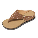  MQTIME  -  French Polka Dot Flat Bottom Sandals Women's leopard print Summer New Outdoor Wear Skirt Anti-Slip Cool Sandals Women Outdoor